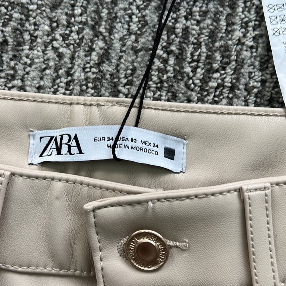 NWT Zara Leather Pants - Picture 3 of 8